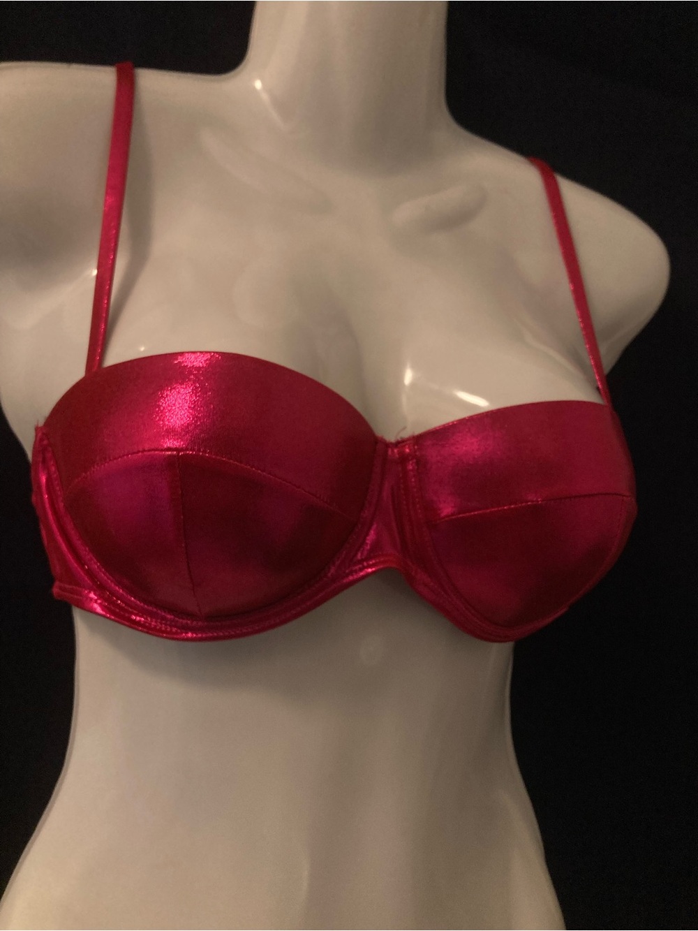 Forever 21 Red Metallic Bandeau Bralette C Cup Small